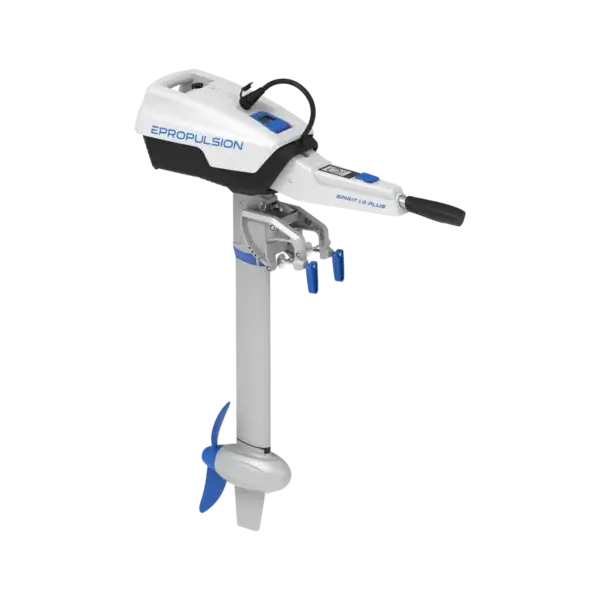 Spirit 1.0 Plus outboard motor on a white background.