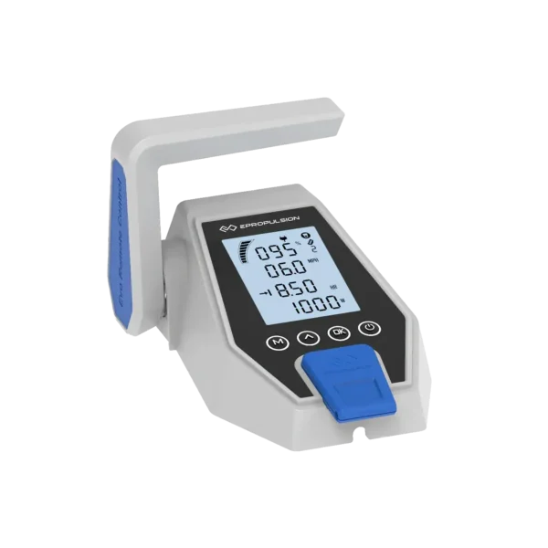 Digital thickness gauge with LCD display and Wireless Remote Control (Top Mount) on a white and gray gradient background.
