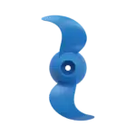 A blue Spirit 2 Propeller with two blades and a central hub is shown from above on a plain white background. Oceans EV